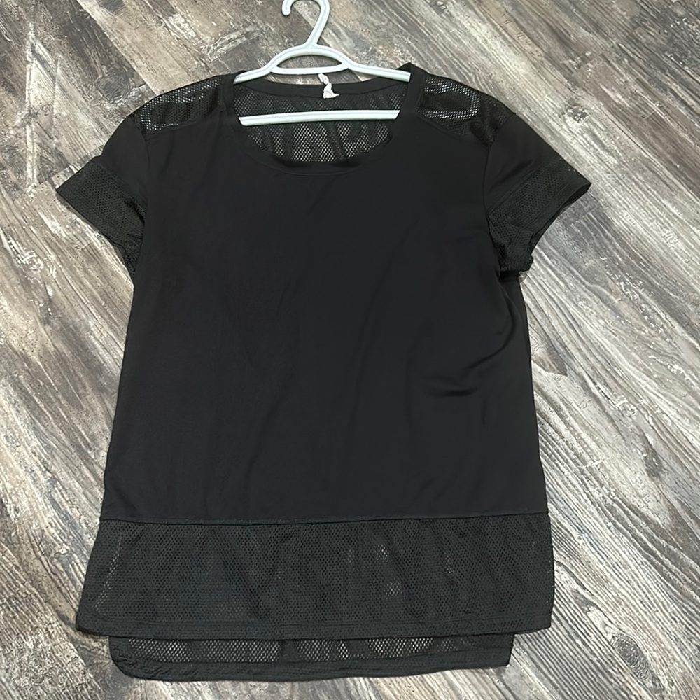 Black mesh top